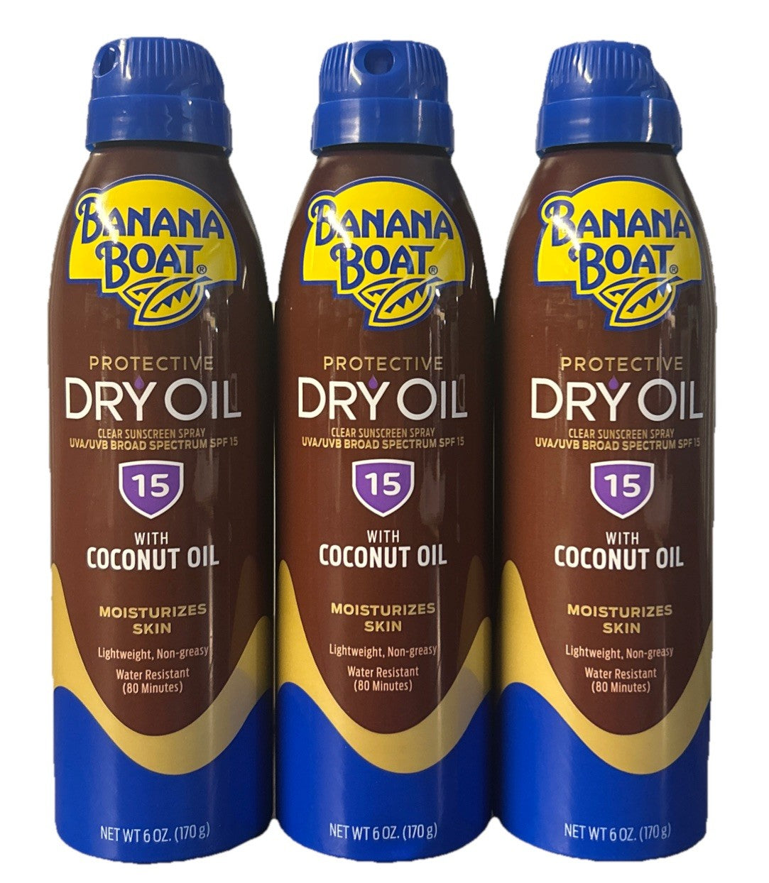 SPF 15 Sunscreen Spray with Tanning Oil - 6oz, Pack of 3