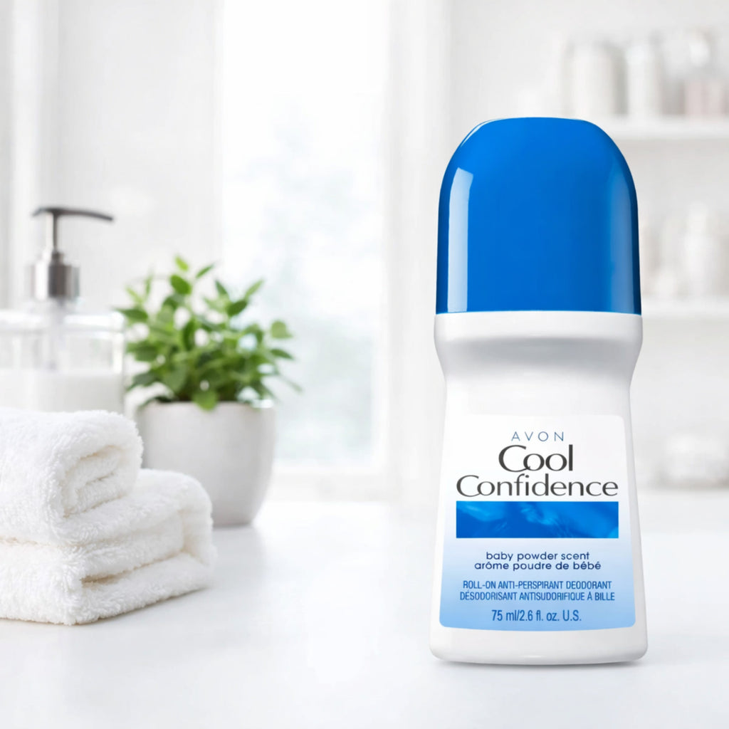 Avon Cool Confidence Roll-On Antiperspirant Deodorant 8 Pack - Baby Powder Scent