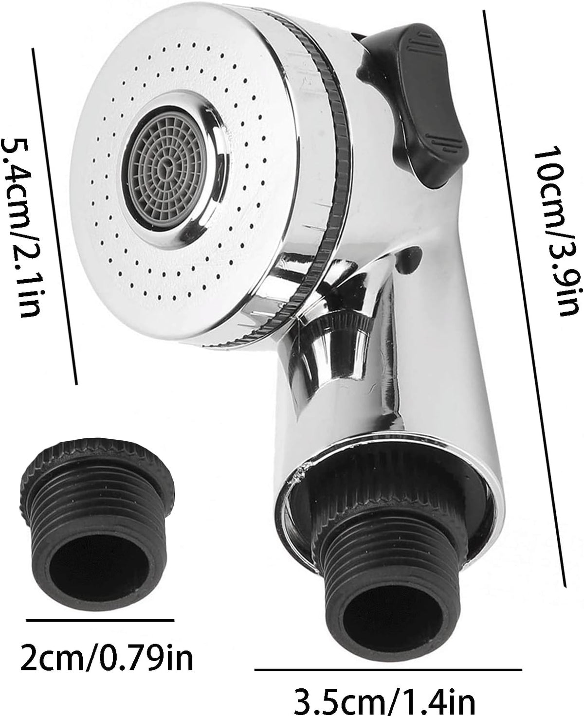 Salon Shampoo Bowl Spray Head with Side Control Button - Adjustable Handheld Shower