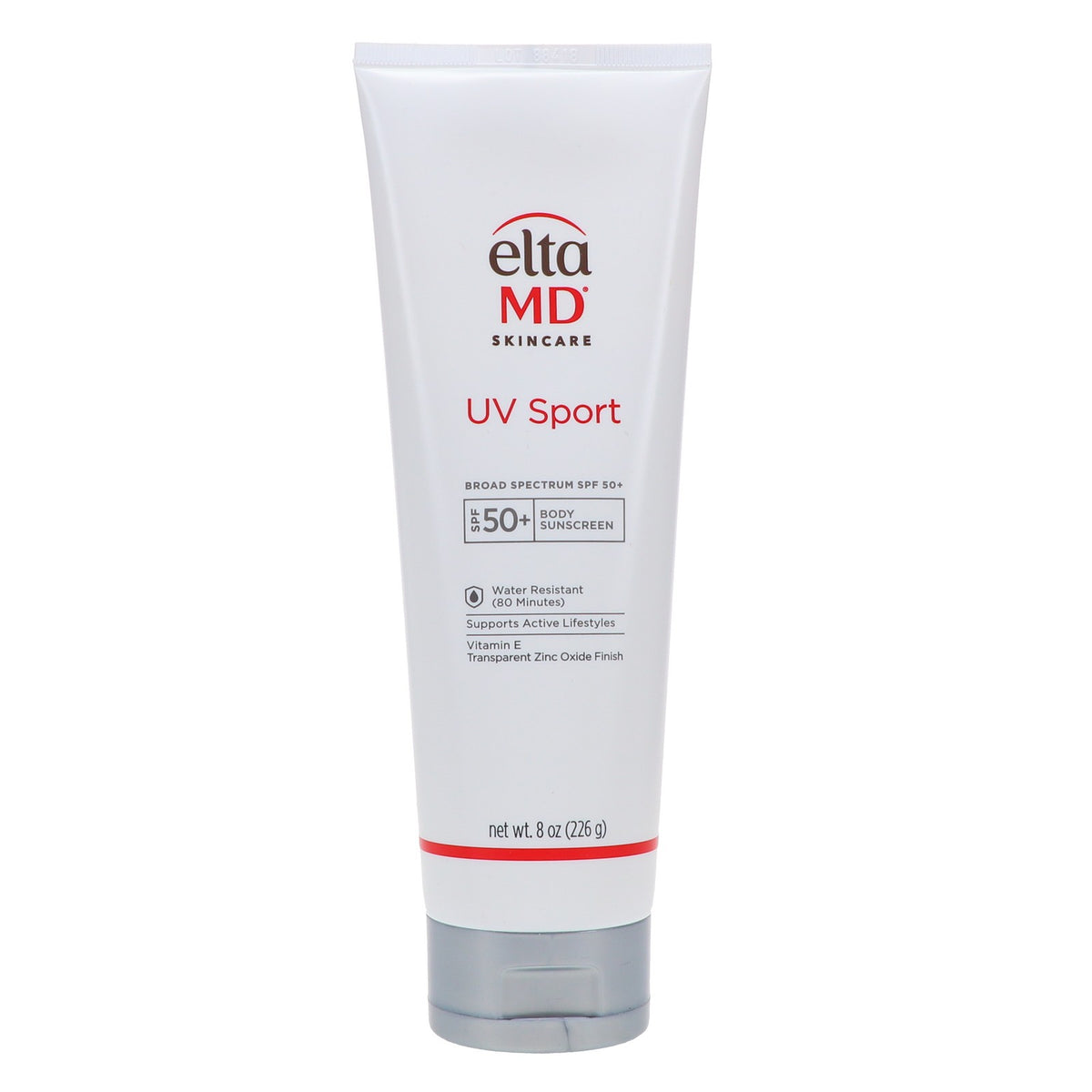 EltaMD UV Sport Broad Spectrum SPF 50+ Body Sunscreen 8 oz - Water-Resistant, Organic Formula