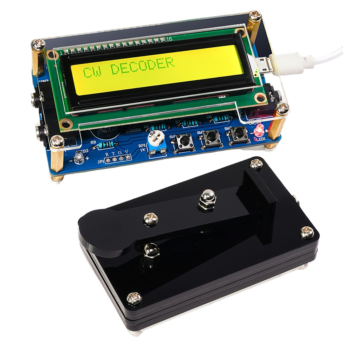 DIY Morse Code Trainer Kit with LCD Decoder and Soldering Practice