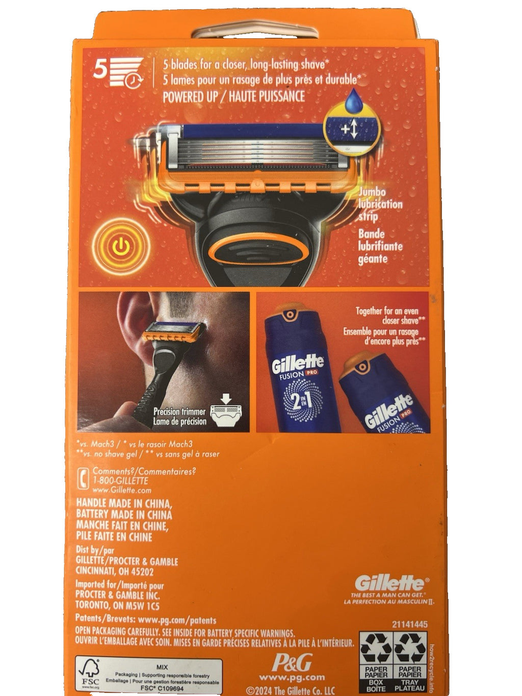 Gillette Fusion 5 Power Razor & 2 Cartridges - Electric Shaving
