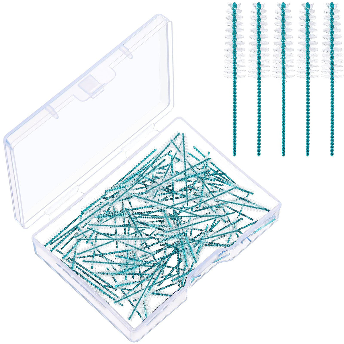 30 Pc Interdental Brush Refills for Teeth Cleaning - White, Compact & Safe