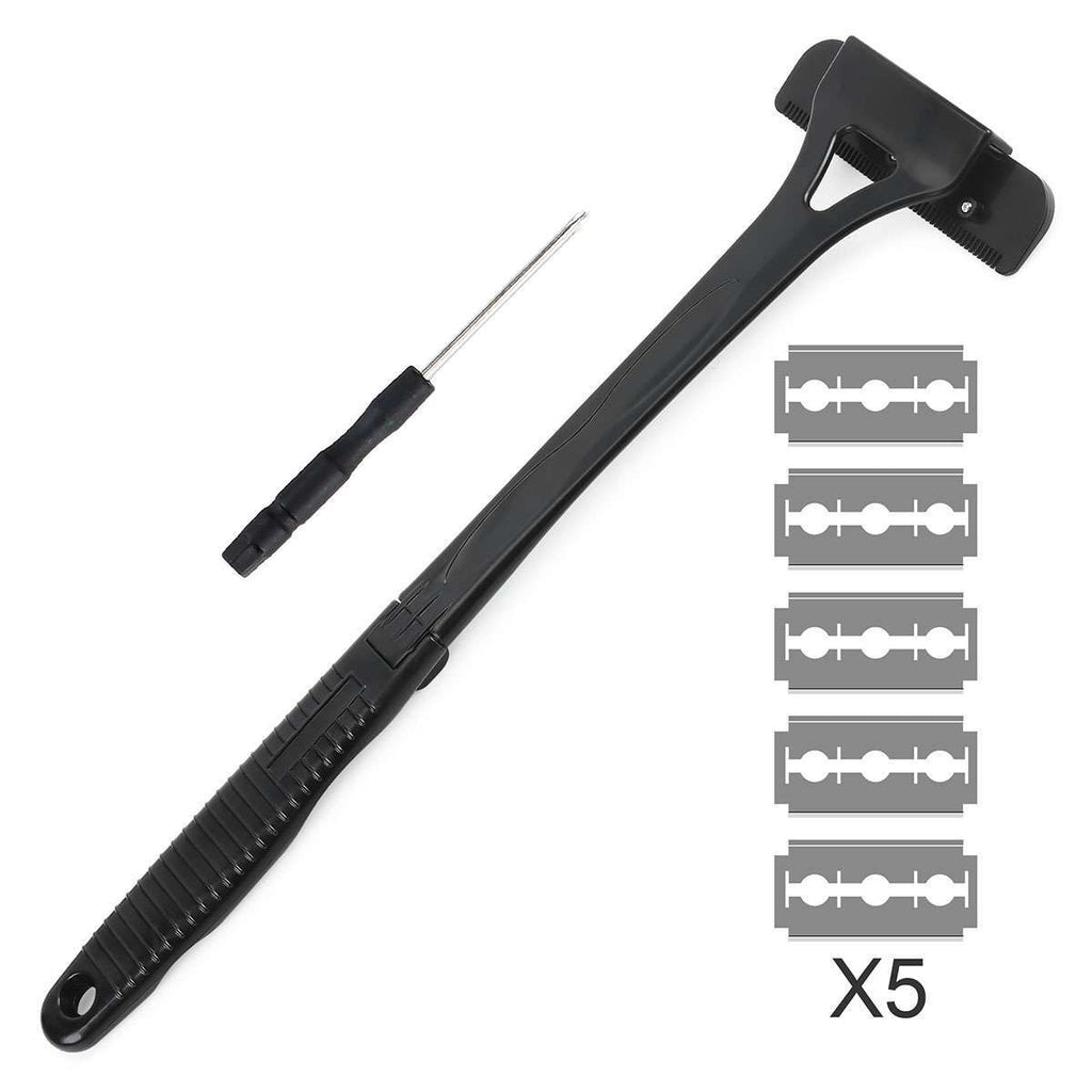 Back Hair Removal Shaver with Long Handle, 3-Blade Body Groomer Set