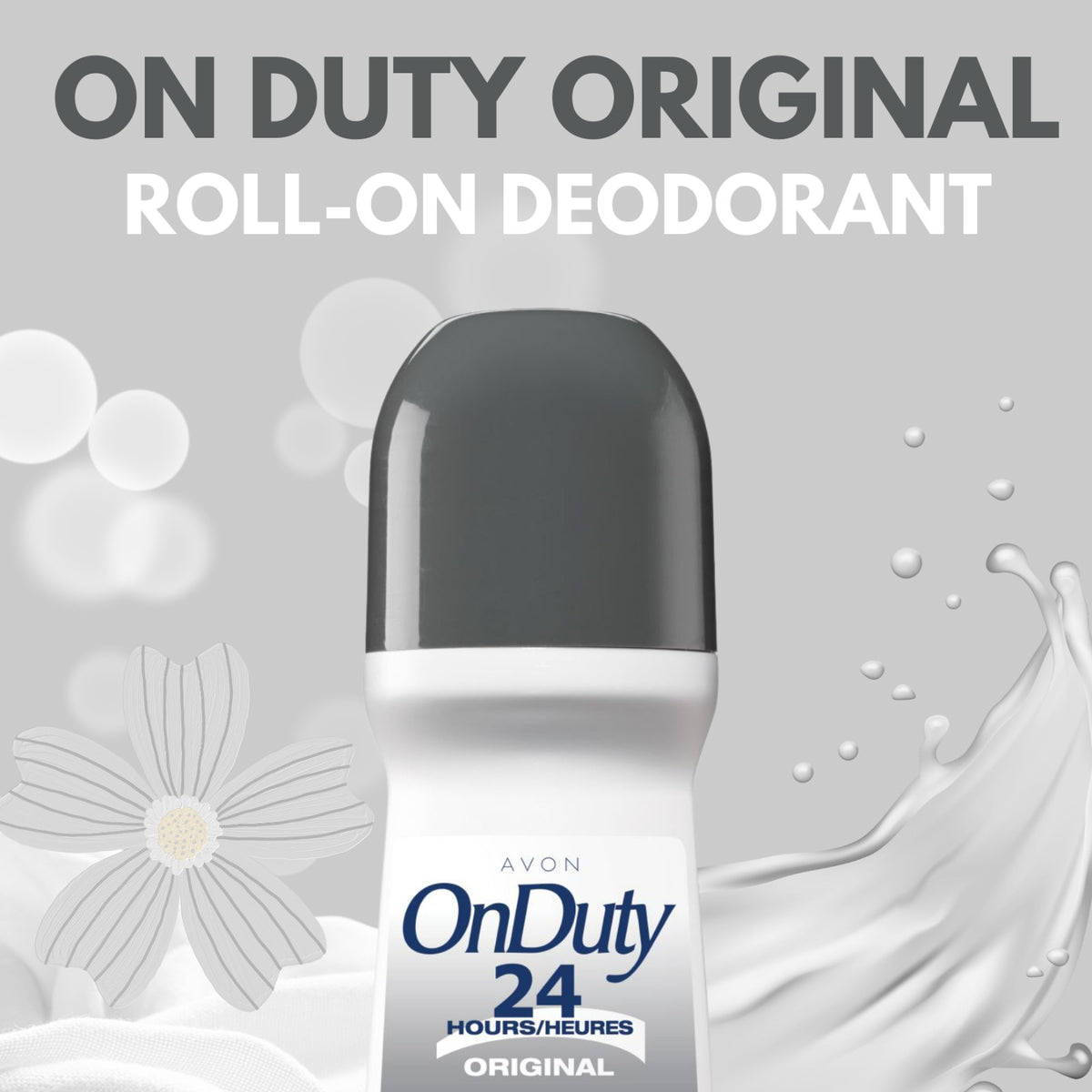 24H Roll-On Antiperspirant Deodorant for Men & Women - Avon On Duty, 2.6 fl oz (6-Pack)
