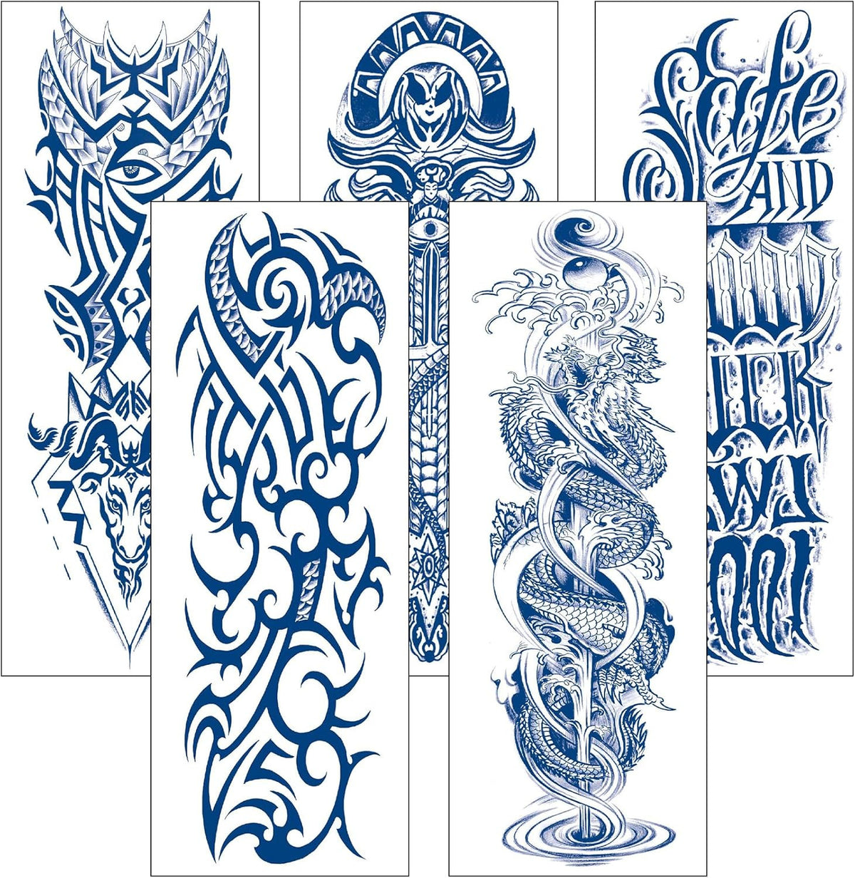 Semi-Permanent Full Arm Tattoo Sleeves for Men and Women - Realistic Fake Temporary Tattoos