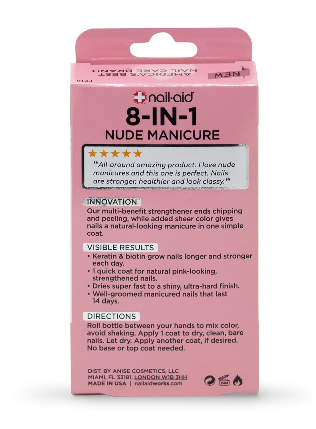 8-in-1 Nail Strengthener & Sheer Nude Top Coat for Healthy Nails