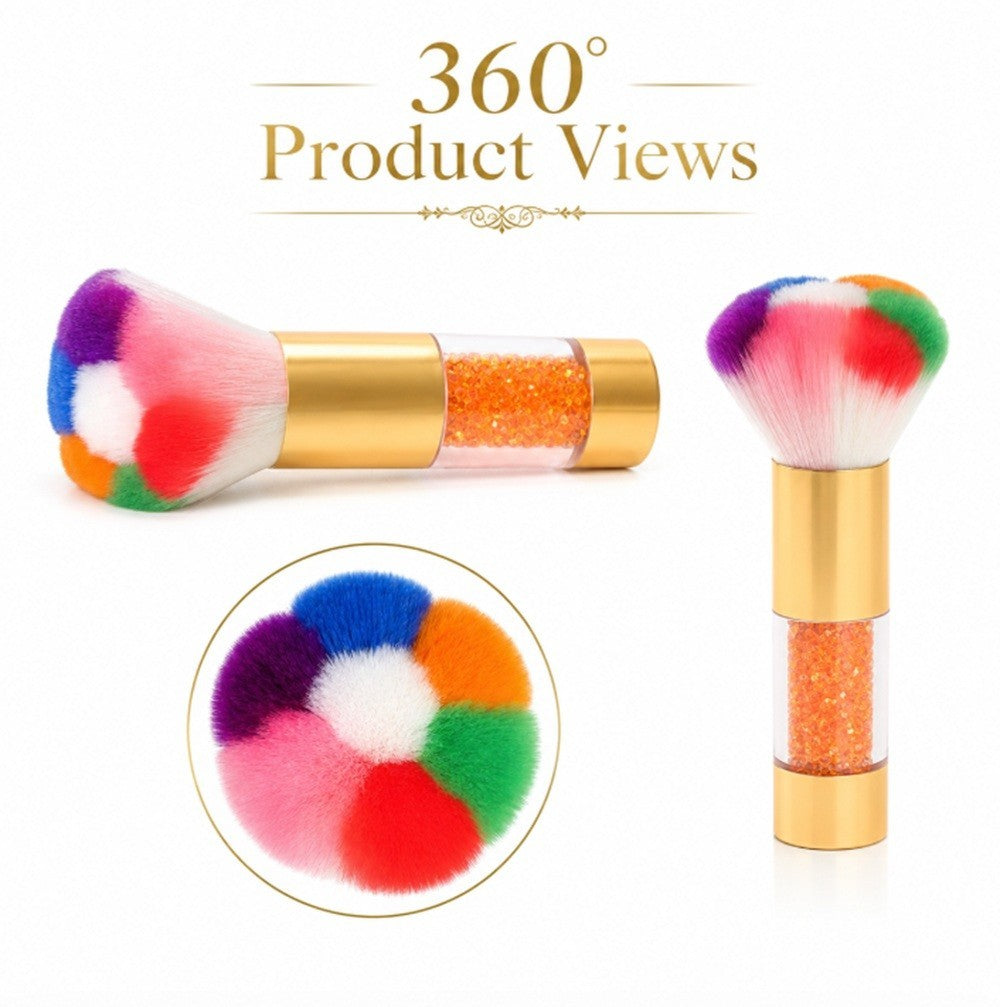 Nail Art Dust Brush for Acrylic & Gel Nails Manicure Cleanup - Kabuki Style