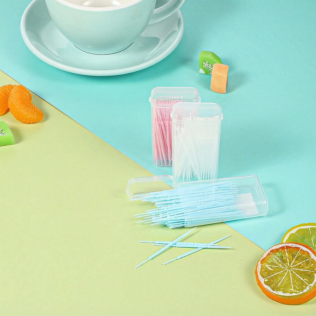 500Pcs Double Head Dental Floss Interdental Brush Picks - Oral Care