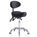 Black Hydraulic Saddle Stool with Backrest for Salon, Office & Spa