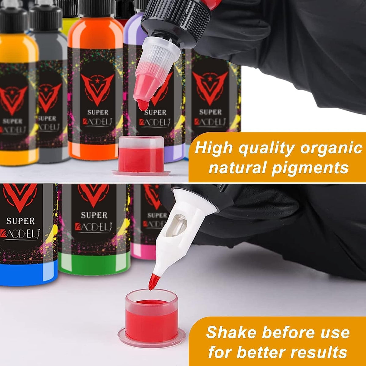 14-Color 30ml Water-Based Tattoo Ink Set – Vibrant Pigment for Skin Art