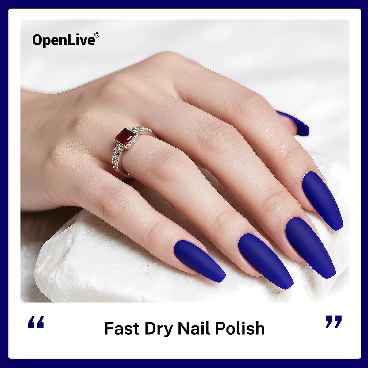 Dark Blue Fast Dry Nail Polish 16.5ml Long Lasting & High Gloss Finish