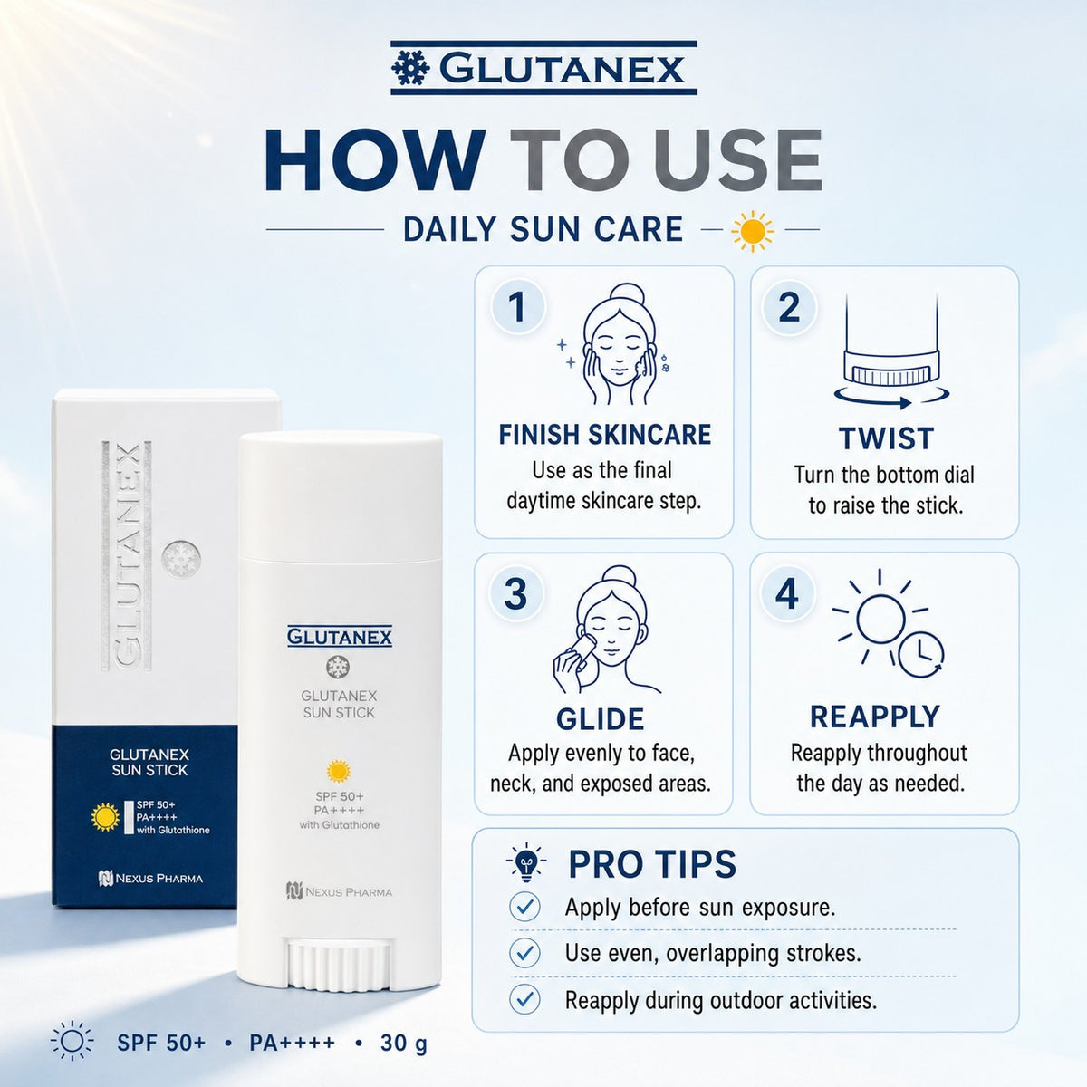 SPF 50+ Mineral Sun Stick Sunscreen Non-Greasy Portable UV Blocker
