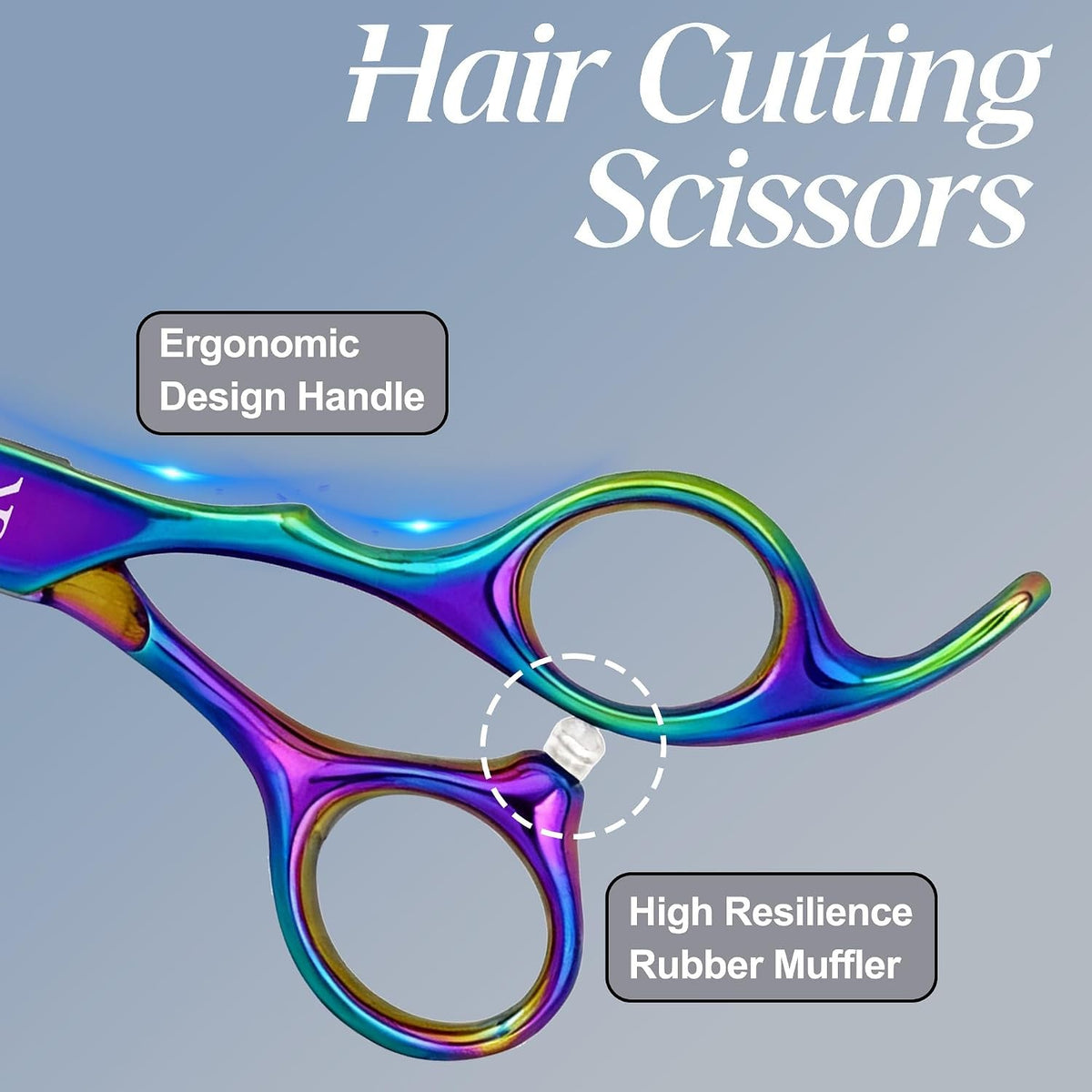 6.5 Inch Professional Hair Cutting Scissors Sharp Blades for Hairdresser