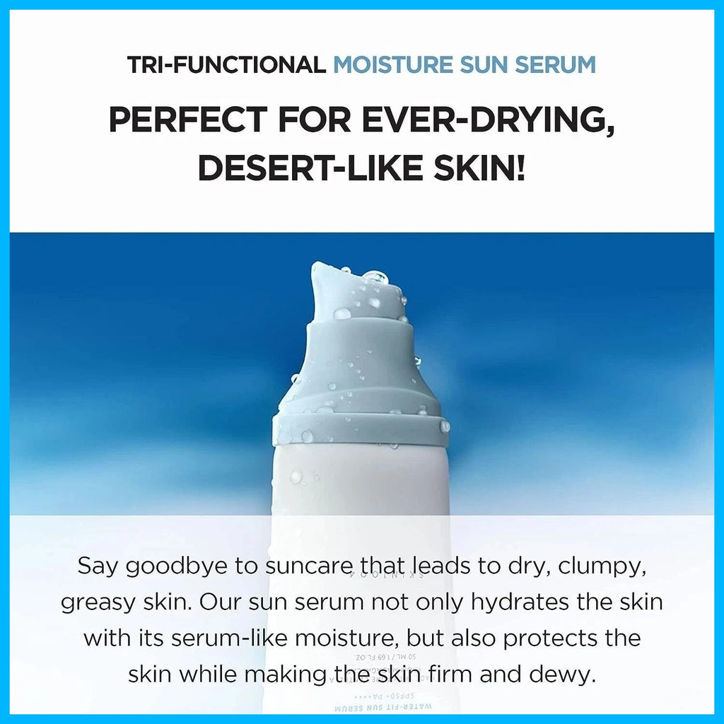 SPF50+ PA++++ Hydrating Sun Serum 2-Pack - Lightweight, Makeup Friendly Facial Sunscreen