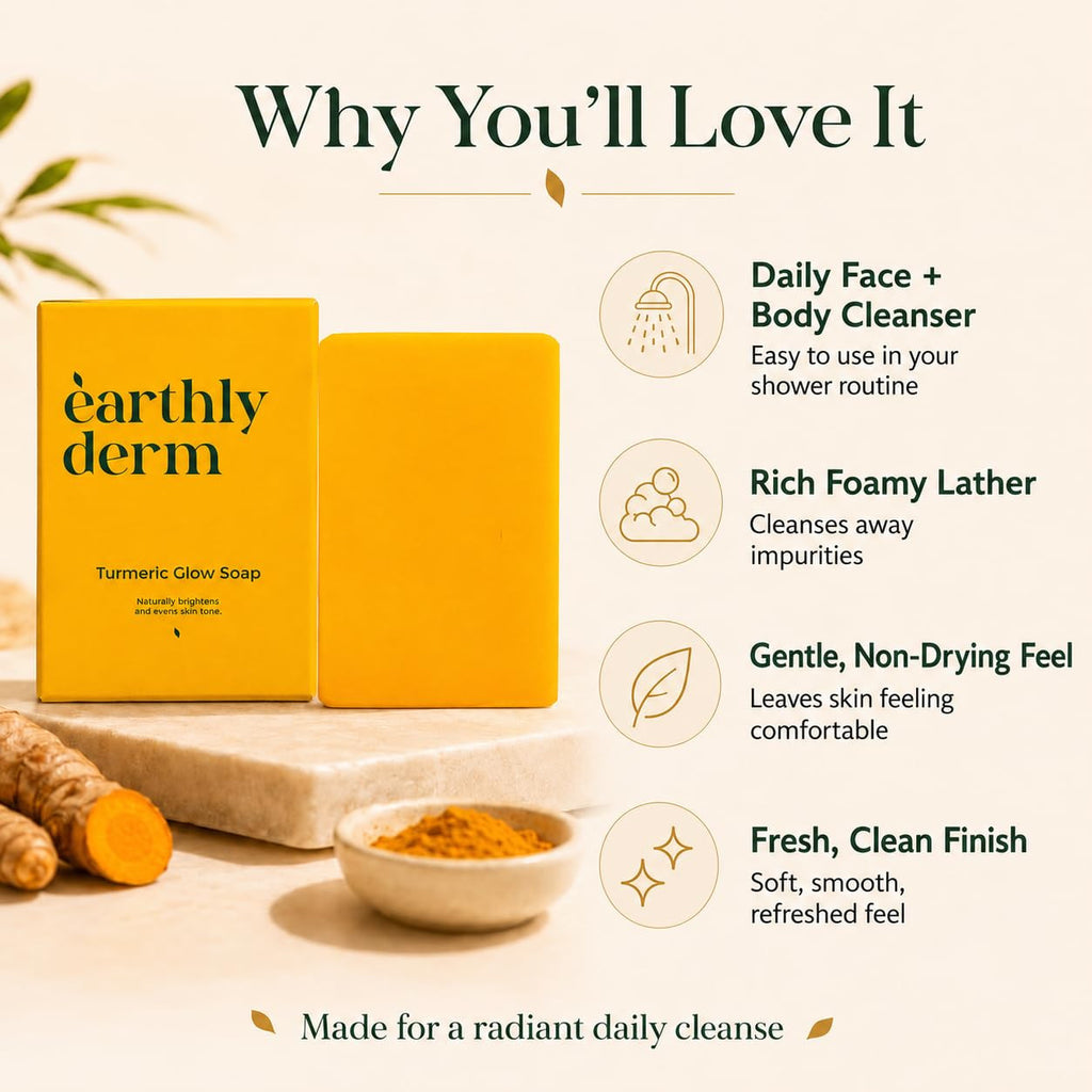 Turmeric Face and Body Soap Bar - Handmade Gentle Cleansing Moisturizer