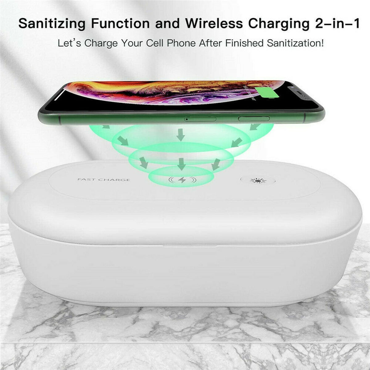 UV Ozone Sterilizer Wireless Charger Box for Cell Phones - Disinfection Case