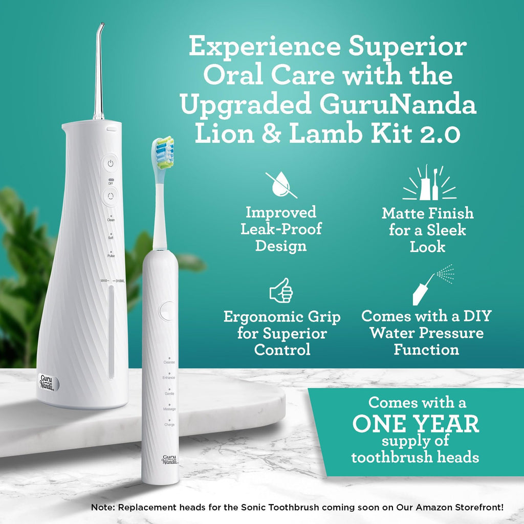 Electric Toothbrush and Water Flosser Combo Kit with 4 Tips - Complete Oral Care