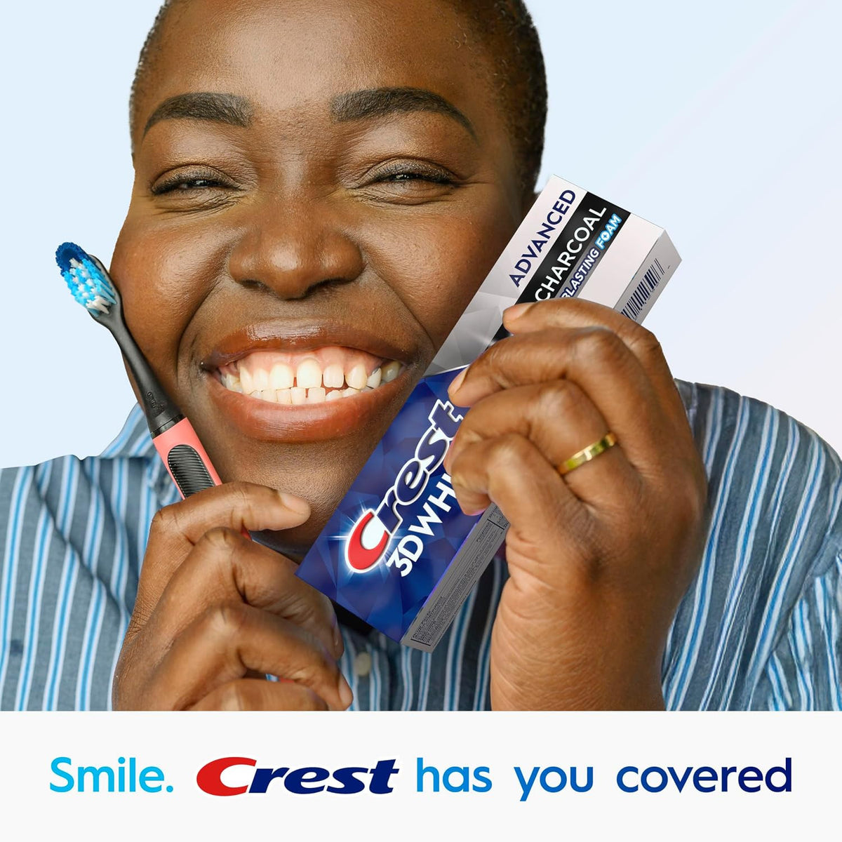 Crest 3D White Charcoal Toothpaste Pack - Whitening Fluoride Gel, 3 x 3.3 oz