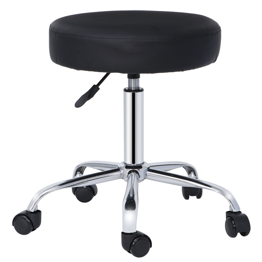 Adjustable Height Swivel Salon & Spa Stool with Thick Faux Leather Padding