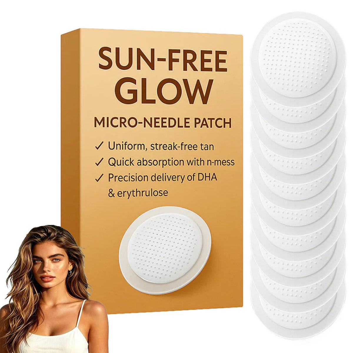 Sun-Free Self-Tanning Patches - Natural Bronze Glow, 10-Pack