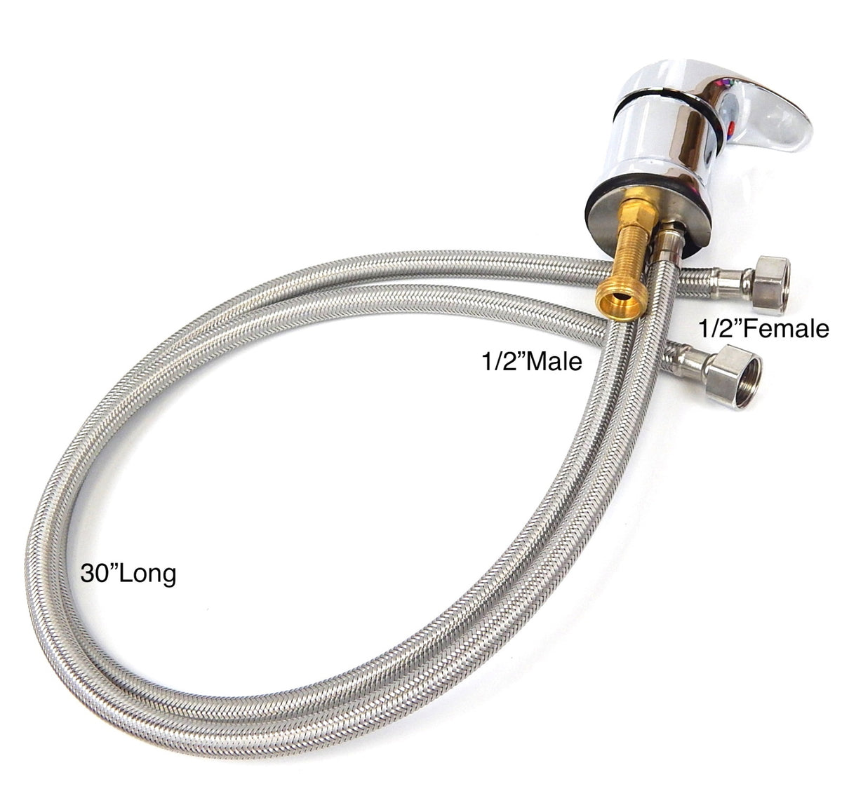 Shampoo Faucet for Salon or Shower Station - 30 Inch Long Water Hose
