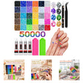 50,000 Pcs Rhinestone Kit with Resin Gems & Jewelry Glue for Crafts & Jewelry Making