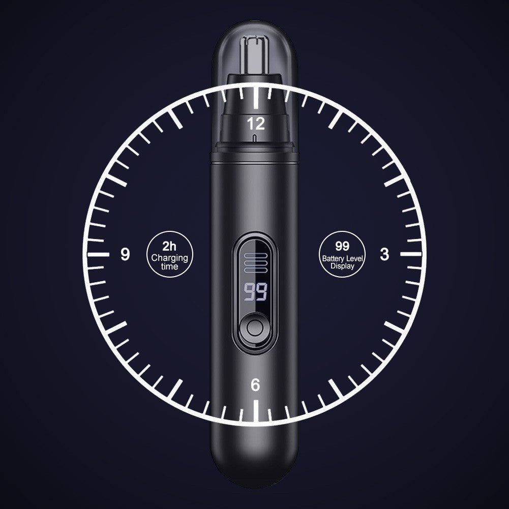 Electric Nose & Ear Hair Trimmer USB Rechargeable with LED Screen for Men Women