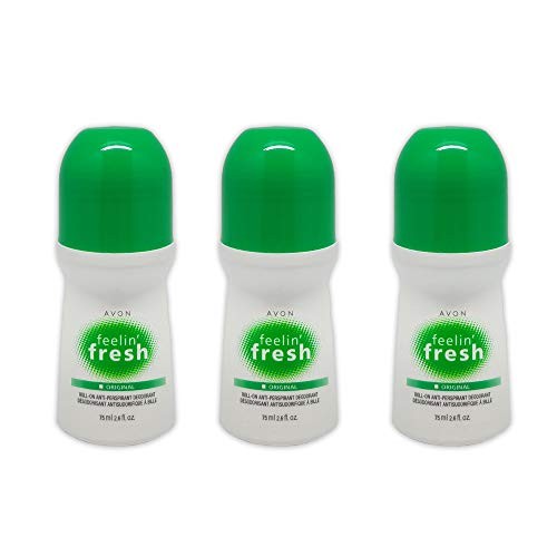Avon Feeling Fresh Original Roll-On Deodorant Pack of 3 - Citrus Floral Scent, 2.6 fl oz
