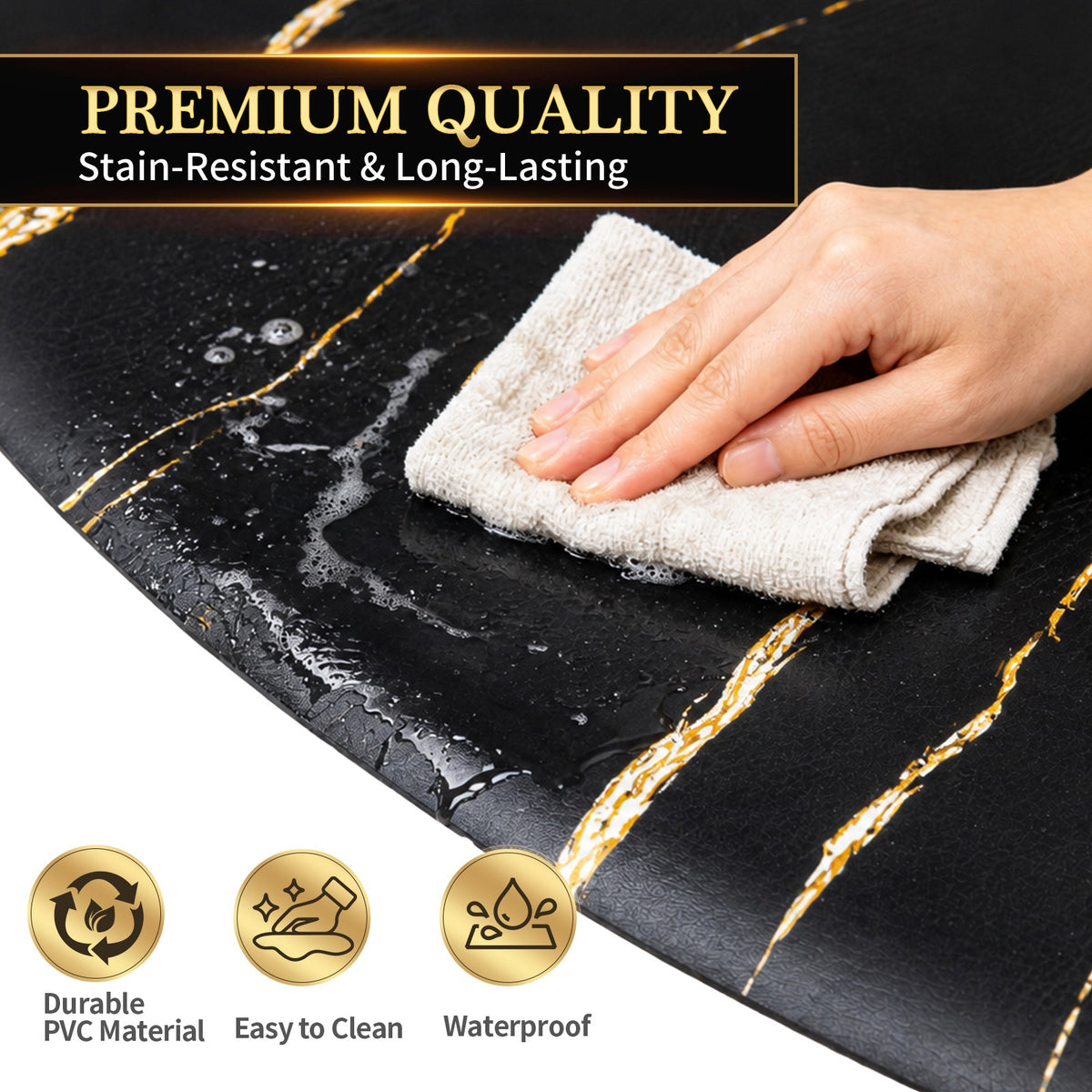 Heavy Duty Salon Floor Mat with 5/8 Inch Cushion and Lightning Pattern for Barber