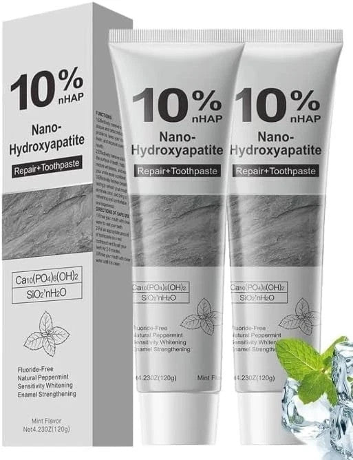 Nano-Hydroxyapatite Toothpaste for Enamel Protection - 10% Advanced Formula, Gentle Mint