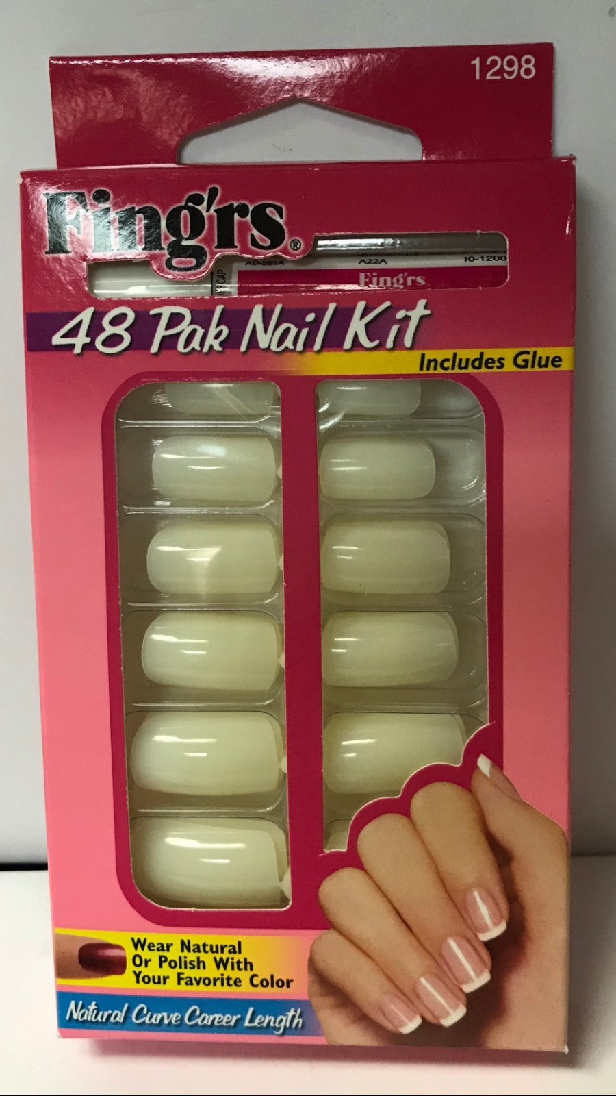 Fing'rs Natural Curve Nail Tips - 48 Pack, 2 Sets, Carrier Length
