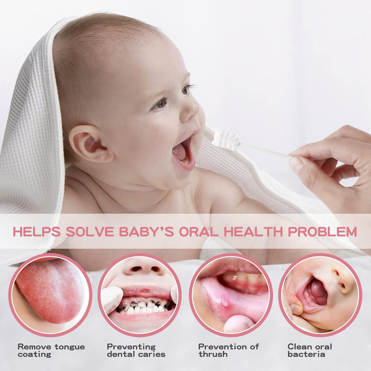 Disposable Baby Tongue Cleaner & Toothbrush Pack of 60 for 0-36 Months