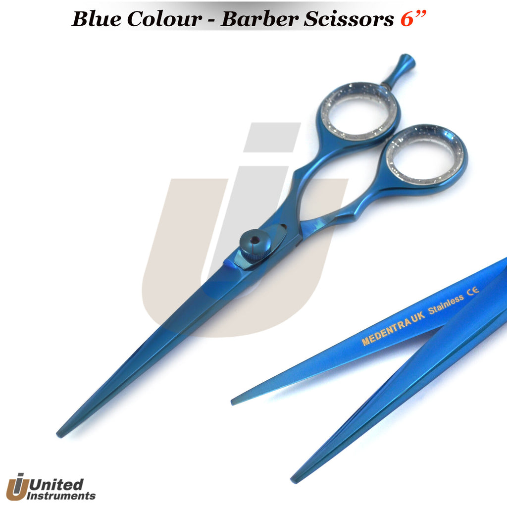 Professional 6-Inch Hair Cutting Scissors with Finger Ring Handle - Barber Trimmer