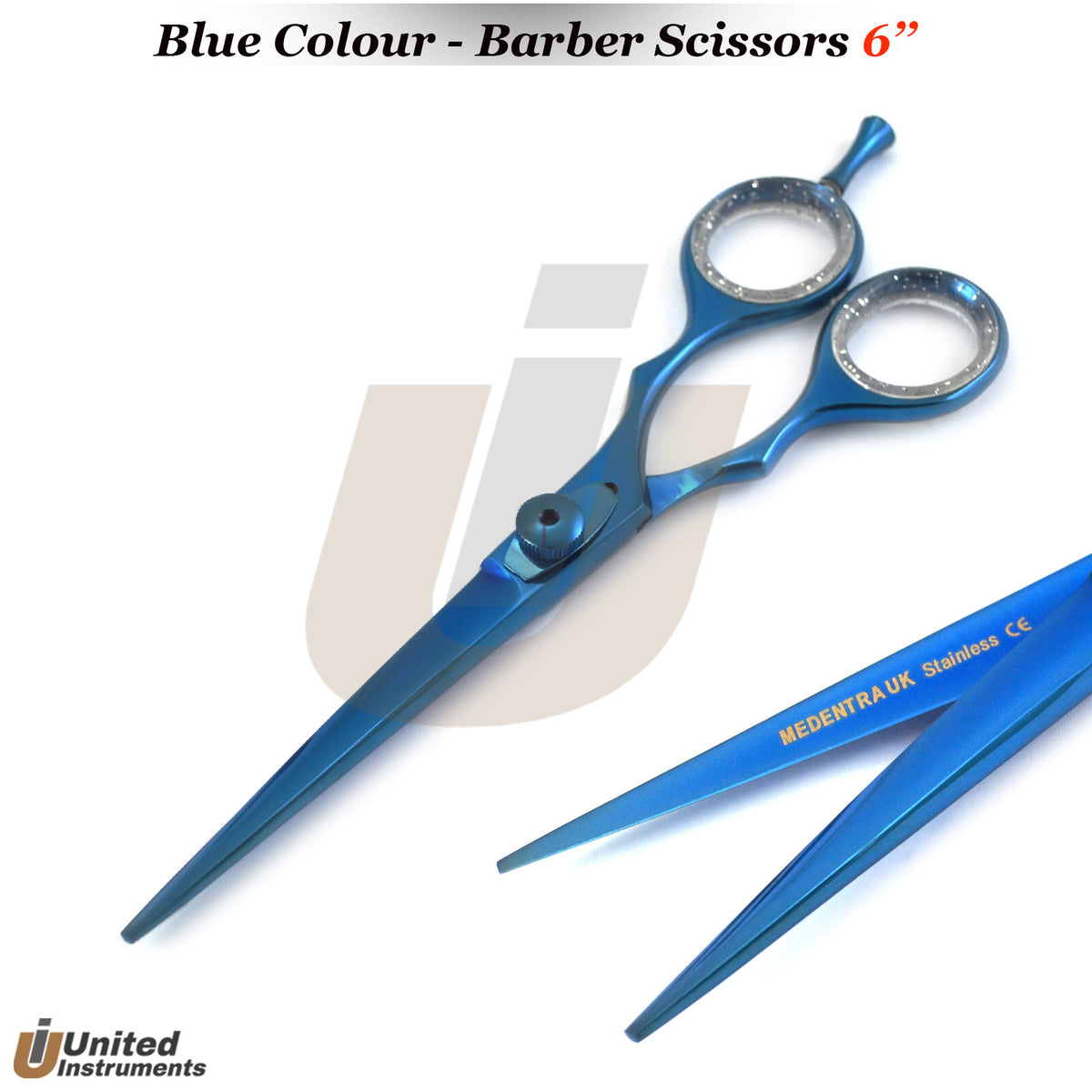 Professional 6-Inch Hair Cutting Scissors with Finger Ring Handle - Barber Trimmer