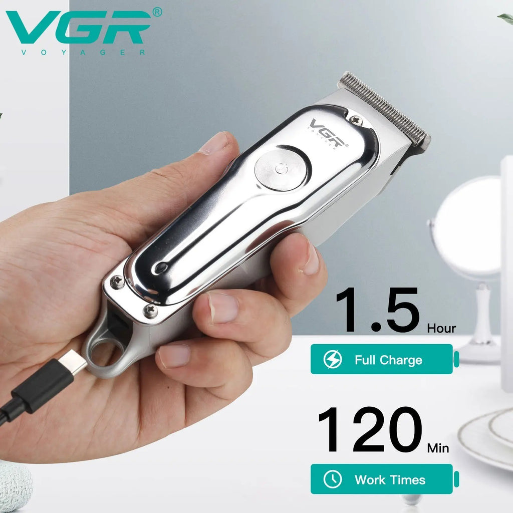 Professional Cordless Hair Trimmer with T-Blade and USB Charging