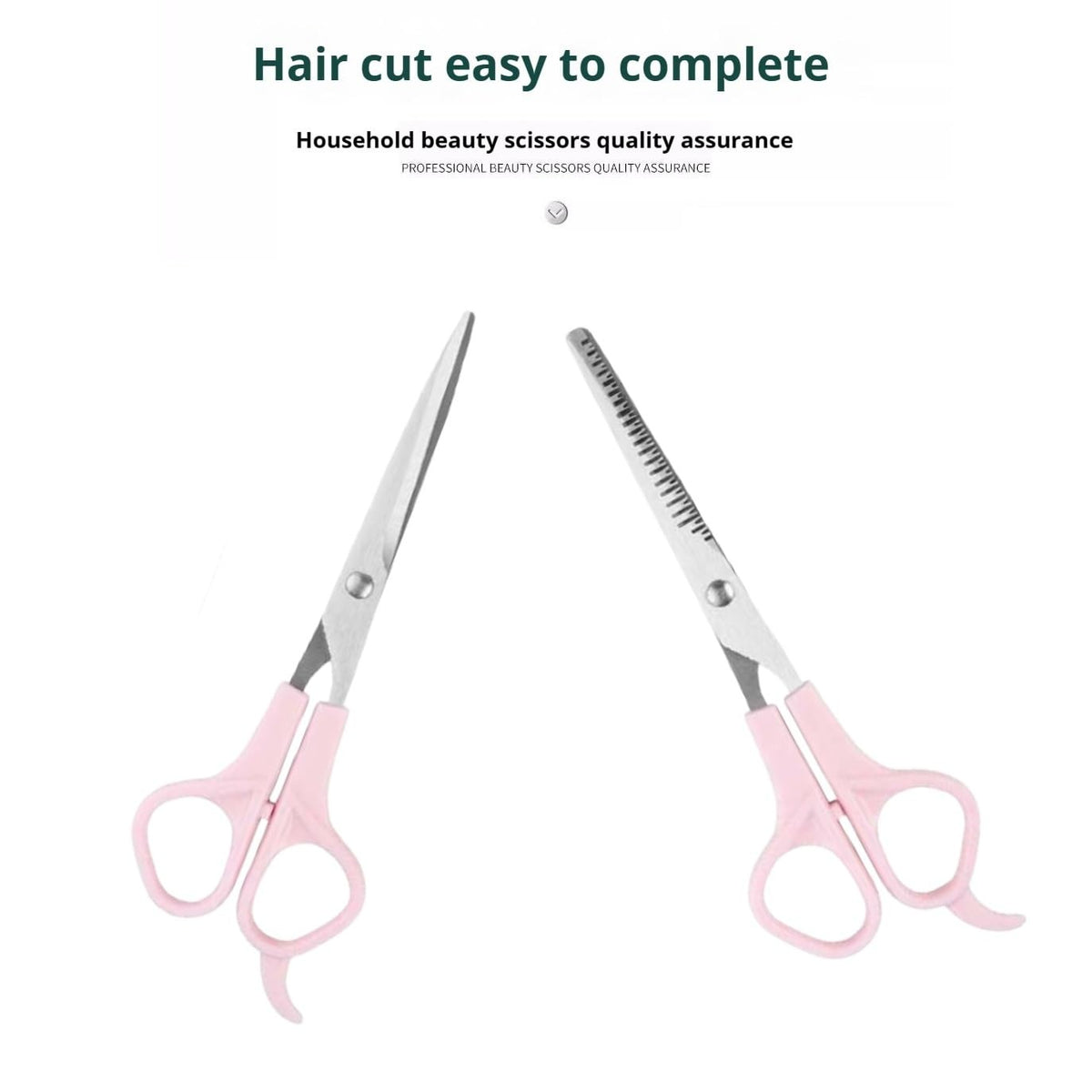 Pink Stainless Steel Hair Cutting Shears Set - 6.7 Inch Thinning & Styling Scissors