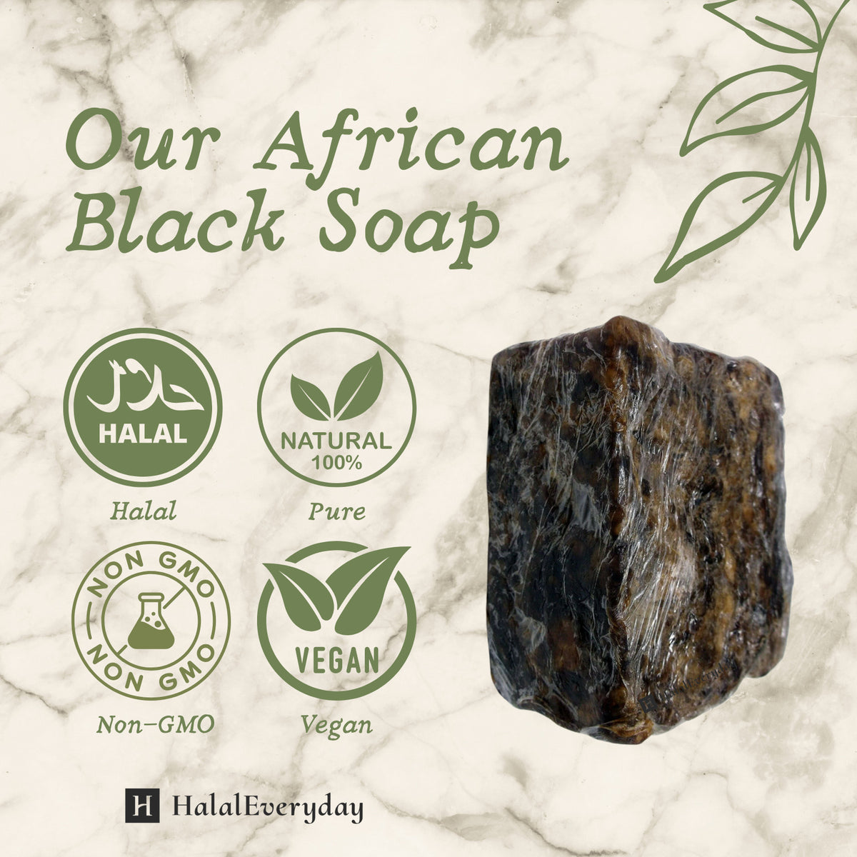 African Black Soap Liquid Unscented Organic Face & Body Wash - Raw & Natural