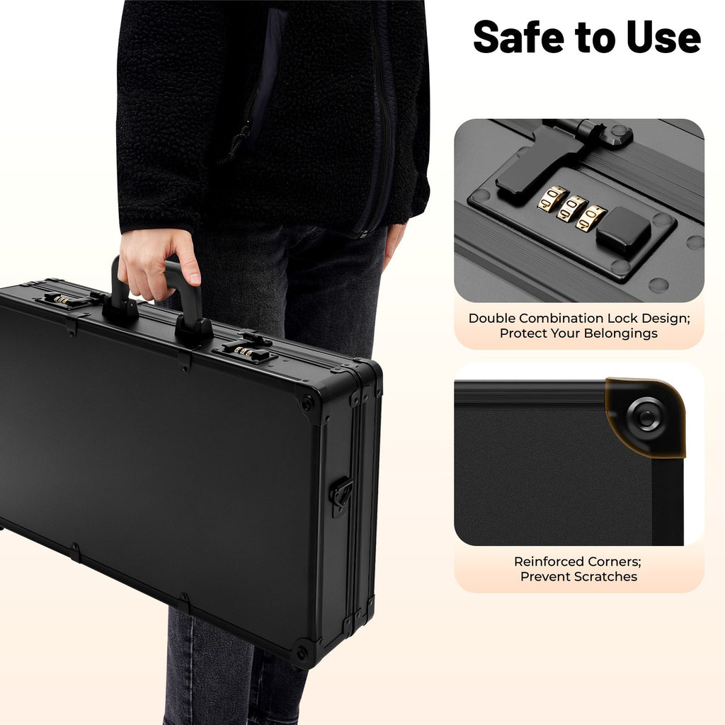 Large Portable Barber Tool Storage Case with Security Lock