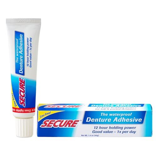 Waterproof Denture Adhesive 1.4 oz - Strong Bond, Zinc-Free, 12-Hour Hold