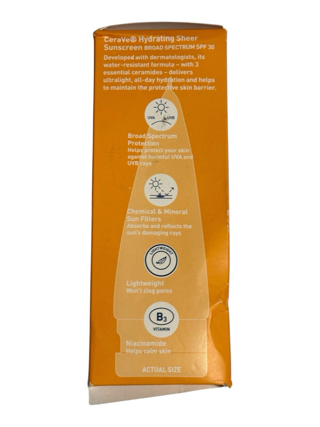 CeraVe Hydrating Sheer Sunscreen SPF30 Face & Body 3oz Broad Spectrum