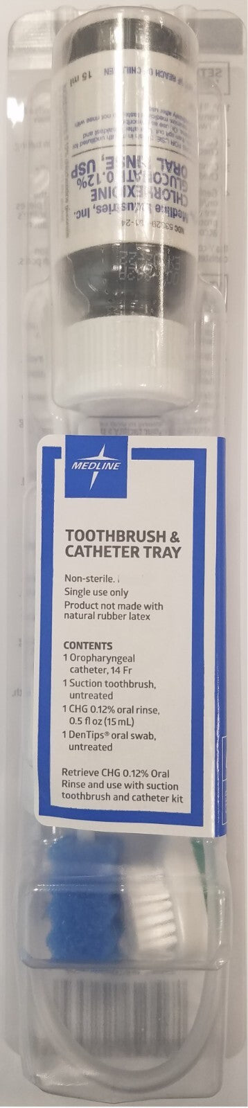 4 Pack Medical Suction Toothbrush & Catheter Tray Kits - Oral Care