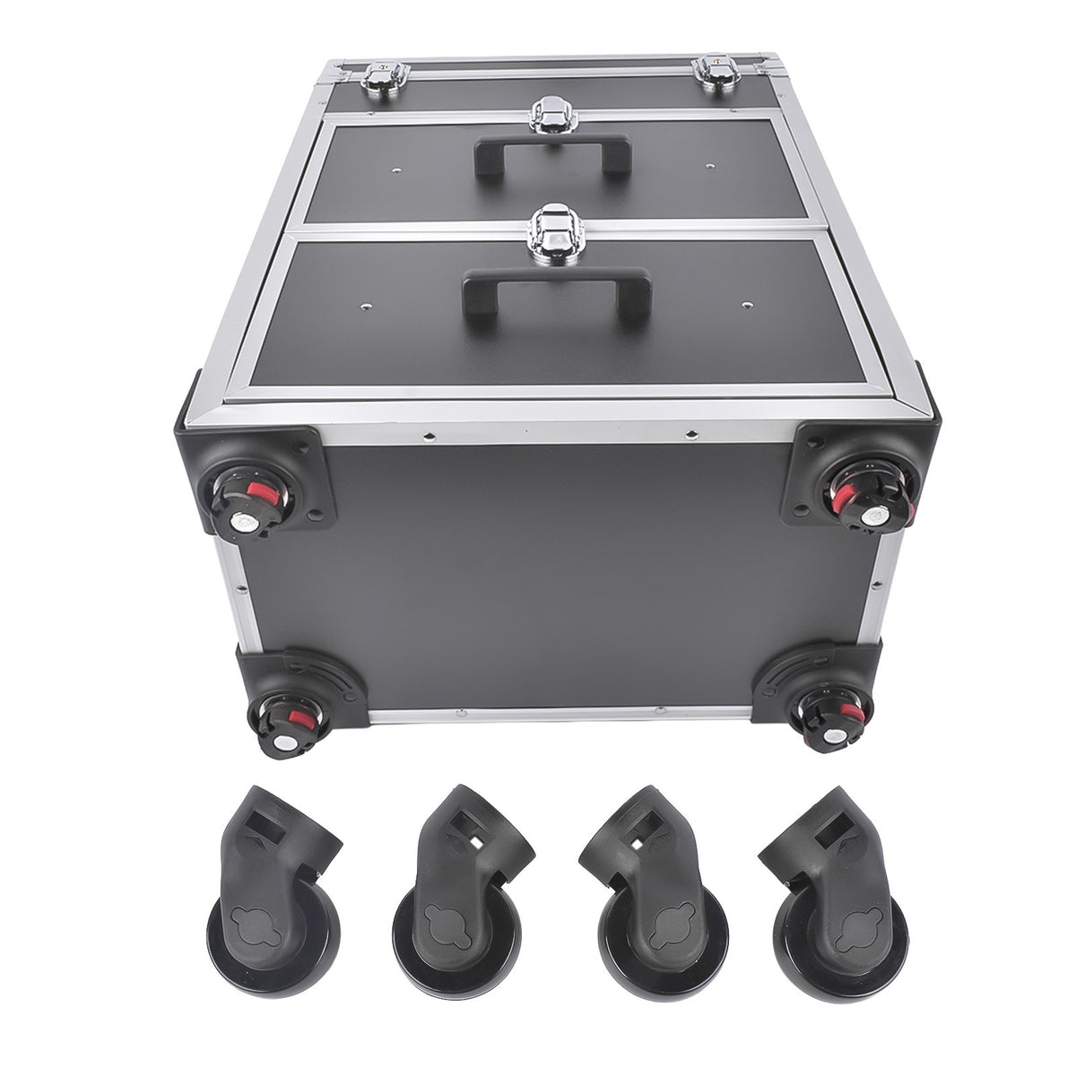 Large Rolling Makeup Train Case with Drawers and Wheels for Professionals