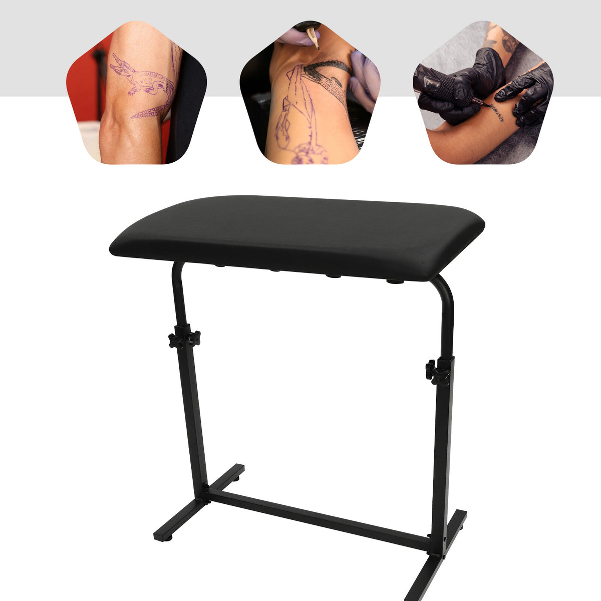 Adjustable Tattoo Arm Rest Bracket with 340° Rotatable Panel, 67-100cm Height