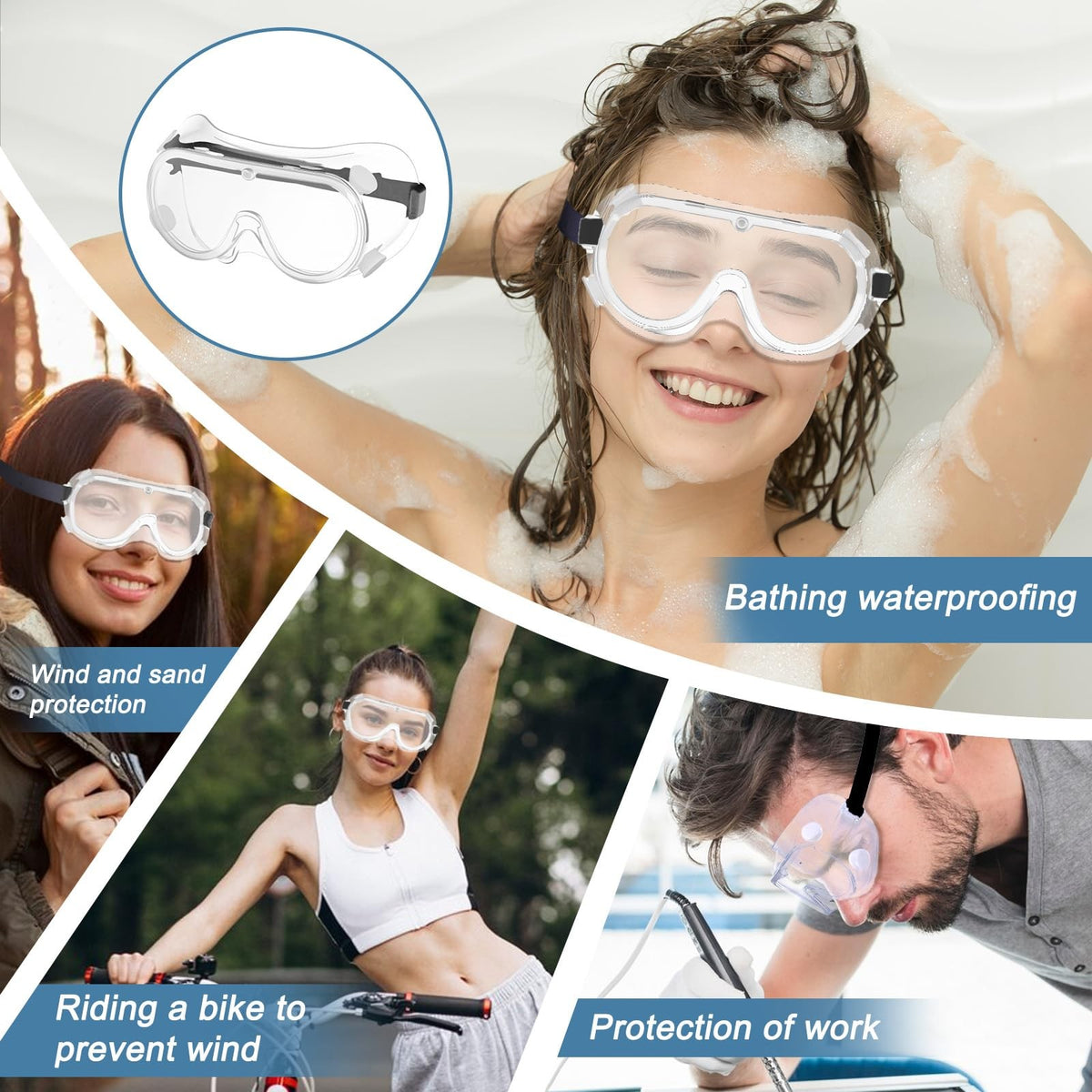 Adjustable Eye Shield Shower Goggles for Eyelash Extensions and Post-Surgery
