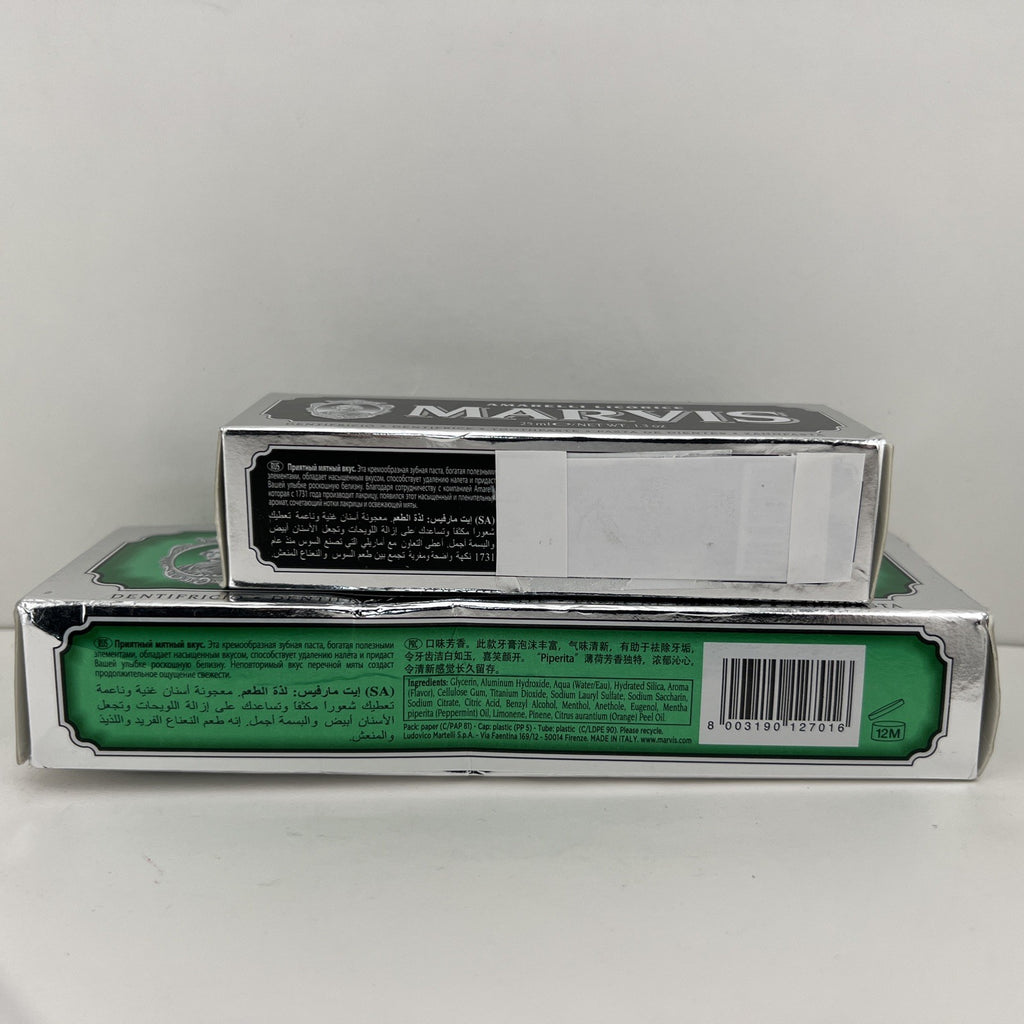 Marvis Strong Mint Toothpaste 3.8oz + Amarelli Licorice Travel Size Set