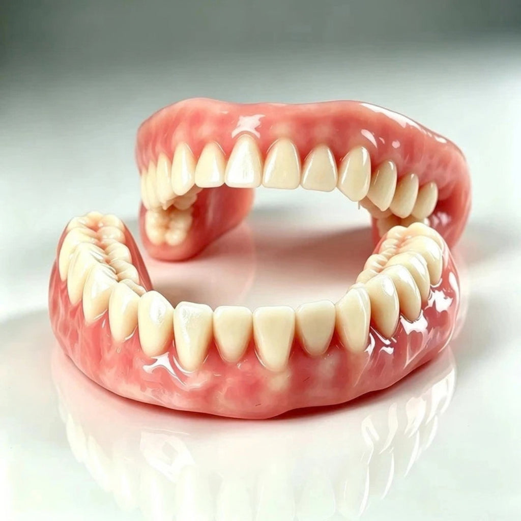 Silicone Denture Kit Upper & Lower False Teeth Set - Temporary Cosmetic Smile
