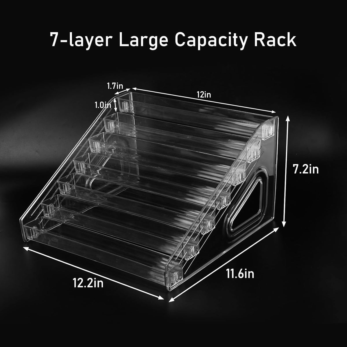 7-Layer Clear Nail Polish Organizer Rack for Cosmetics - Holds 70-80 Bottles