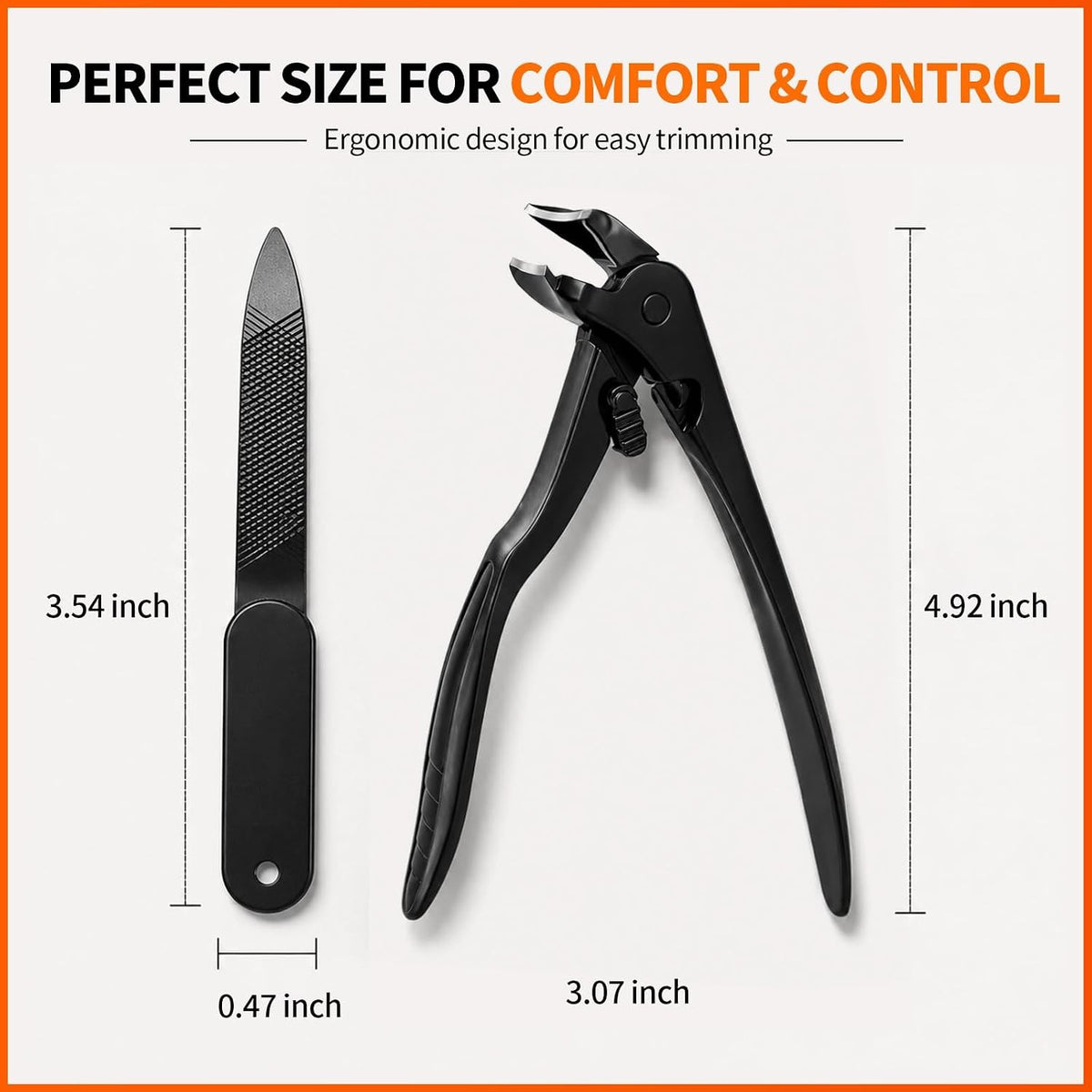 Senior Wide Jaw Angled Nail Clipper for Thick Nails - Ergonomic Handle