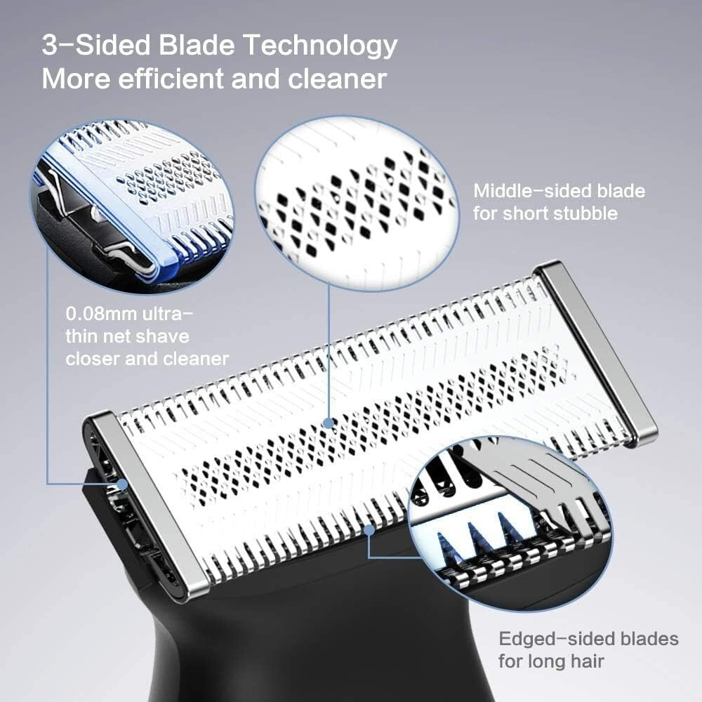 Rechargeable Electric Men’s Shaver & Beard Trimmer Waterproof Grooming Machine